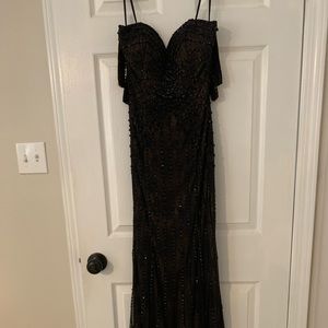 Black Beaded Formal Gown